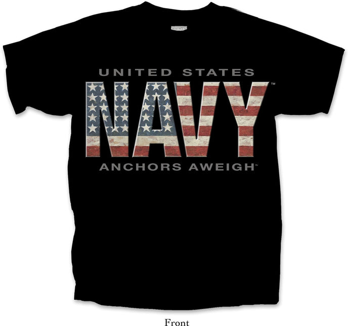 Navy Anchors Aweigh Flag Tee