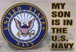 My Son is in the Navy With Crest Decal