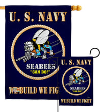 Sea Bees Armed Forces Military Navy Decor Flag