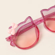 Kid's Bow Decor Cat Glitter Sunglasses