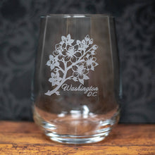 Washington DC Cherry Blossom Etched Drinkware Barware