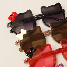 Kid's Bow Decor Cat Glitter Sunglasses