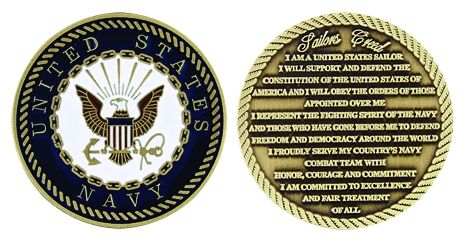 USN Sailor Creed Challenge Coin