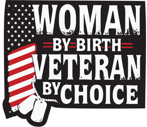 Woman By Birth Veteran By Choice Sticker