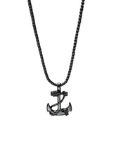 Men's Black Fashion Anchor Necklace