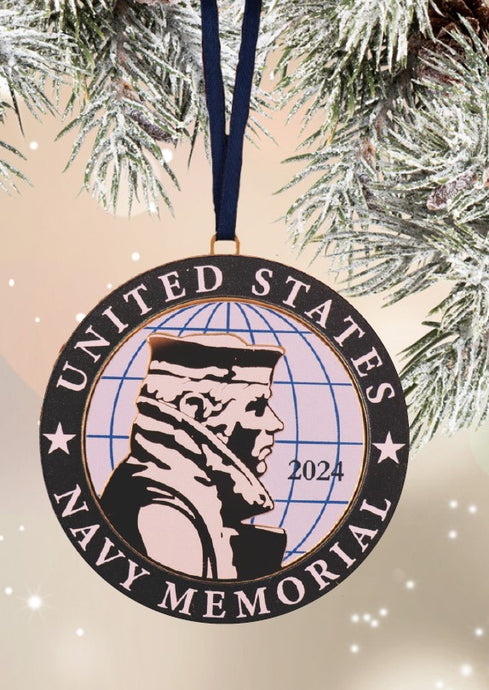 2024 U.S. Navy Memorial Collectible Brass Holiday Ornament   PRE-SALE