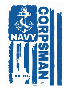 U.S. Navy Corpsman Blue Flag Sticker