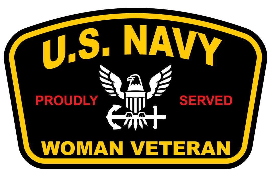 U.S. Navy Proudly Served Woman Veteran Sticker