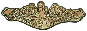 Gold Navy Submarine Dolphins Insignia Cut-Out Magnet
