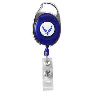 Air Force Wing Carabiner Clip Retractable Badge Holder