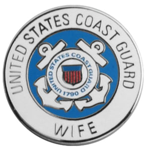 US Coast Guard Wife Round Lapel Pin