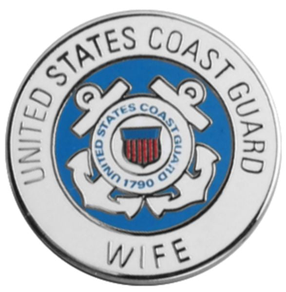 U.S. Coast Guard Wife Round Lapel Pin