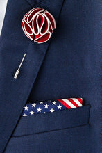 Red Bars & Stars Pocket Square