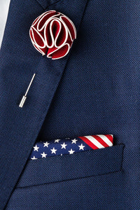 Red Bars & Stars Pocket Square