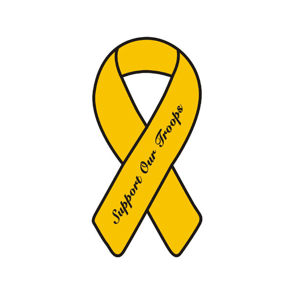 Yellow Ribbon Support Our Troops 4 inch Ribbon Magnet