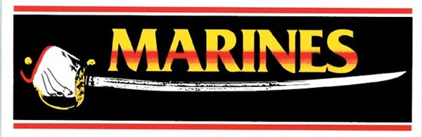 U.S. Marines with White Glove on Sword Bumper Sticker
