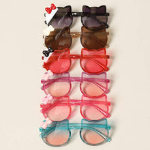 Kid's Bow Decor Cat Glitter Sunglasses