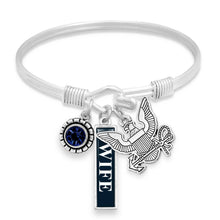 U.S. Navy Wife Triple Charm Bracelet