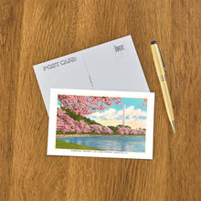 Washington Monument, Cherry Blossoms Postcard