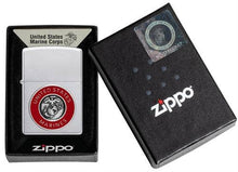U.S. Marines Corps Satin Chrome with Emblem Zippo Lighter