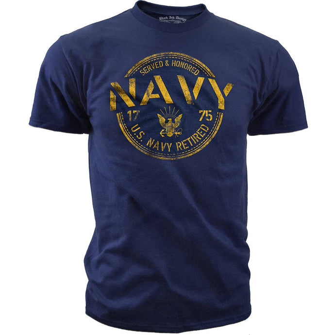 Navy T-shirt - US Navy Retired - Served and Honored
