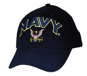 Navy W Logo 3-D Text Cap