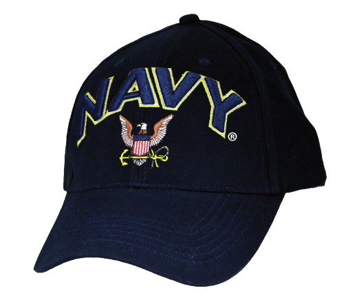 Navy W Logo 3-D Text Cap