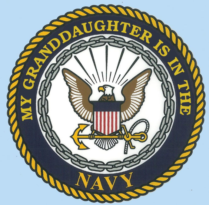 My Granddaughter is in the Navy with Crest Logo Decal