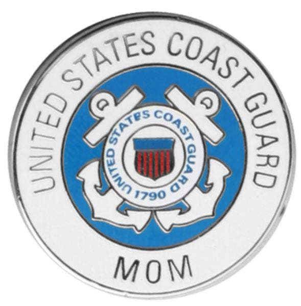 Coast Guard Mom Round Lapel Pin