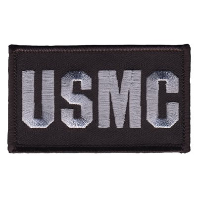 USMC BLK 2 PIECE VELCRO PATCH