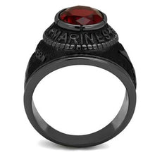 Marines Stainless Steel Black Synthetic Siam Ring