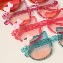 Kid's Bow Decor Cat Glitter Sunglasses