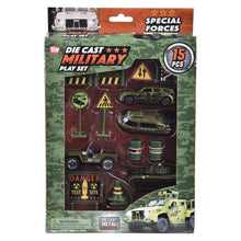 15Pc Diecast Military Play Set