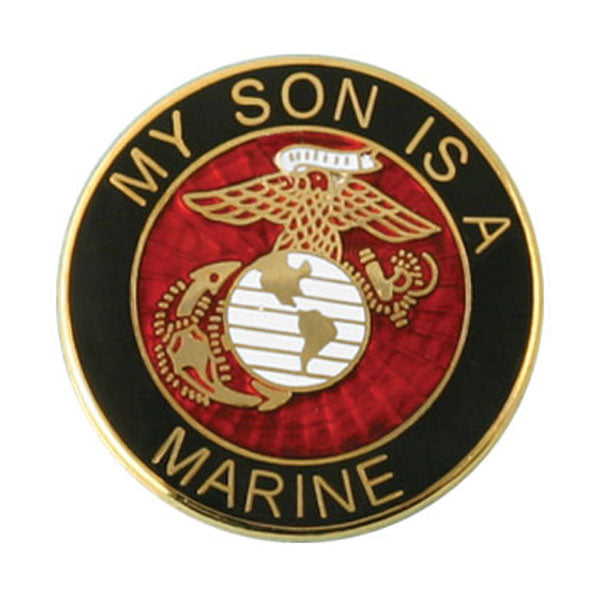 My Son is a Marine EGA Round Lapel Pin