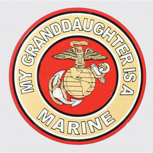 My Granddaughter is a Marine with Eagle Globe and Anchor Logo Decal