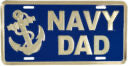 Navy Dad with Anchor License Plate
