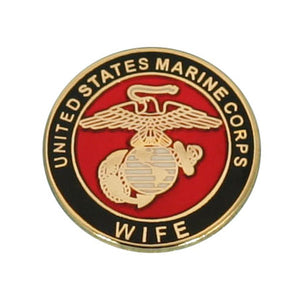 US Marine Corps EGA Wife Round Lapel Pin