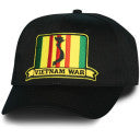 Vietnam Veteran Commemorative with Medal Patch Black Ball Cap
