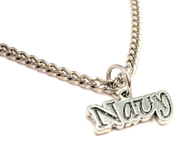 Navy Single Charm Necklace