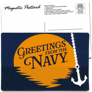 NAVY SUNSET POSTCARD MAGNET