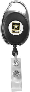 Army Retractable Badge Holder with Carabiner Clip