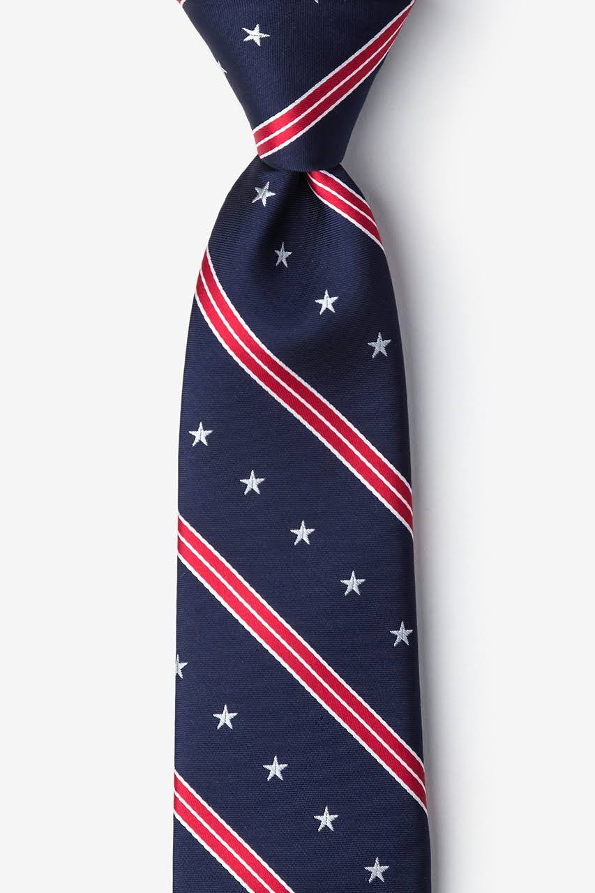 USA STRIPE NAVY BLUE TIE