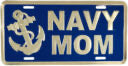 Navy Mom with Anchor License Plate