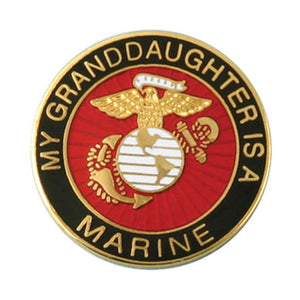My Grand Daughter is a Marine EGA Round Lapel Pin