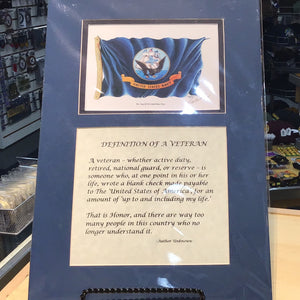 NAVY/DEF OF VETS DBL MATTED