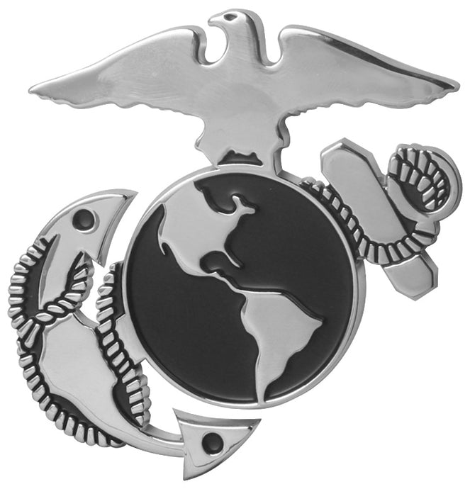 Eagle Globe And Anchor (Silver) Auto Emblem