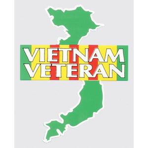 Patriotic and Veteran Vietnam Veteran with Green Map and Ribbon Decal