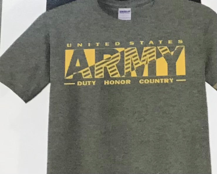 U.S ARMY DUTY HONOR COUNTRY FULL FRONT DESIGN T-SHIRT