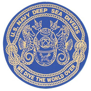 Navy US Navy Deep Sea Divers Circle Sticker