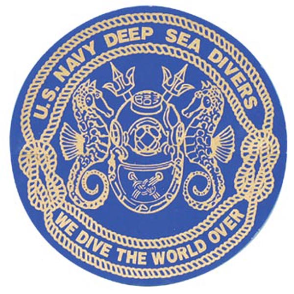 Navy US Navy Deep Sea Divers Circle Sticker